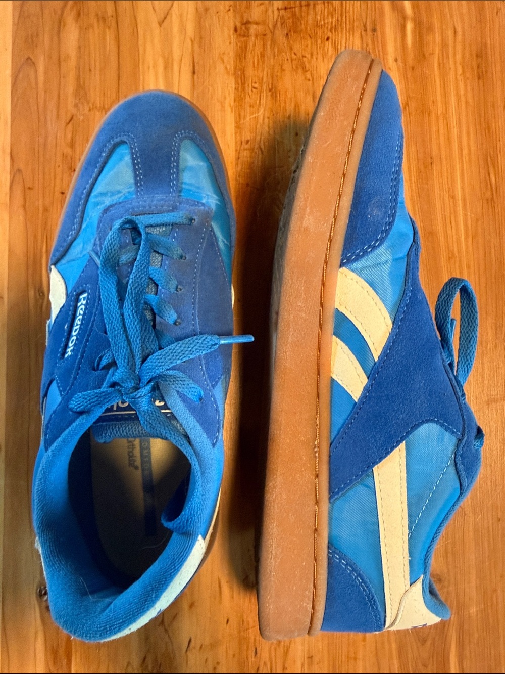 Reebok Kids Blue Suede & Canvas Sneaker - Blue/Cream